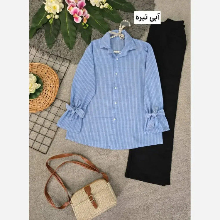 شومیز زنانه نخی خنک تابستانه مدل شیما فری سایز 36 تا 46