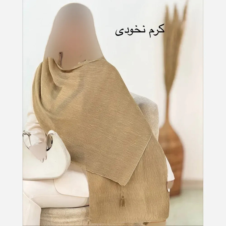 شال پلیسه لبه لمه دوزی قواره بزرگ زنانه و دخترانه