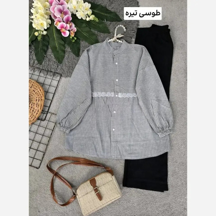 شومیز نخی تابستانه زنانه مدل آزاده فری سایز 36 تا 46