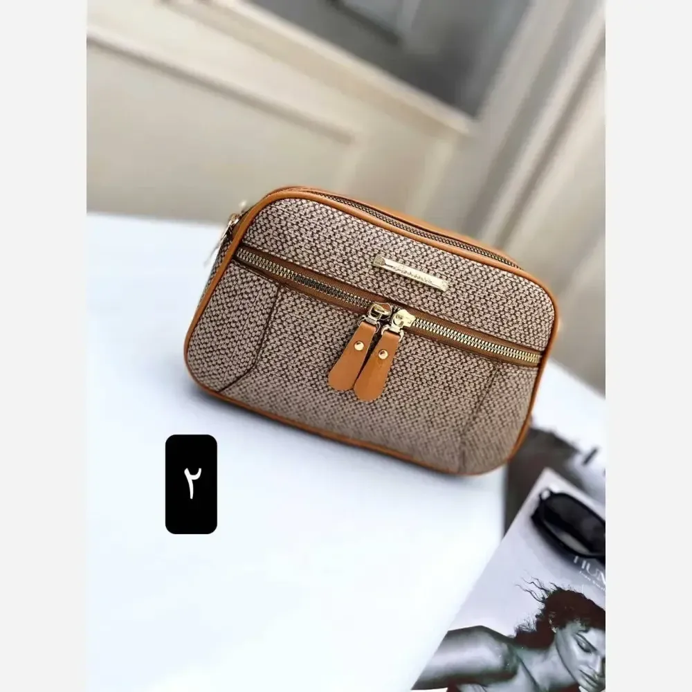 کیف زنانه مدل آیدا جنس چرم طرح کنفی سه خونه