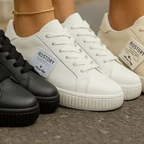 کفش ونس اسپرت سفید ساده زنانه و دخترانه سایز 37 تا 40