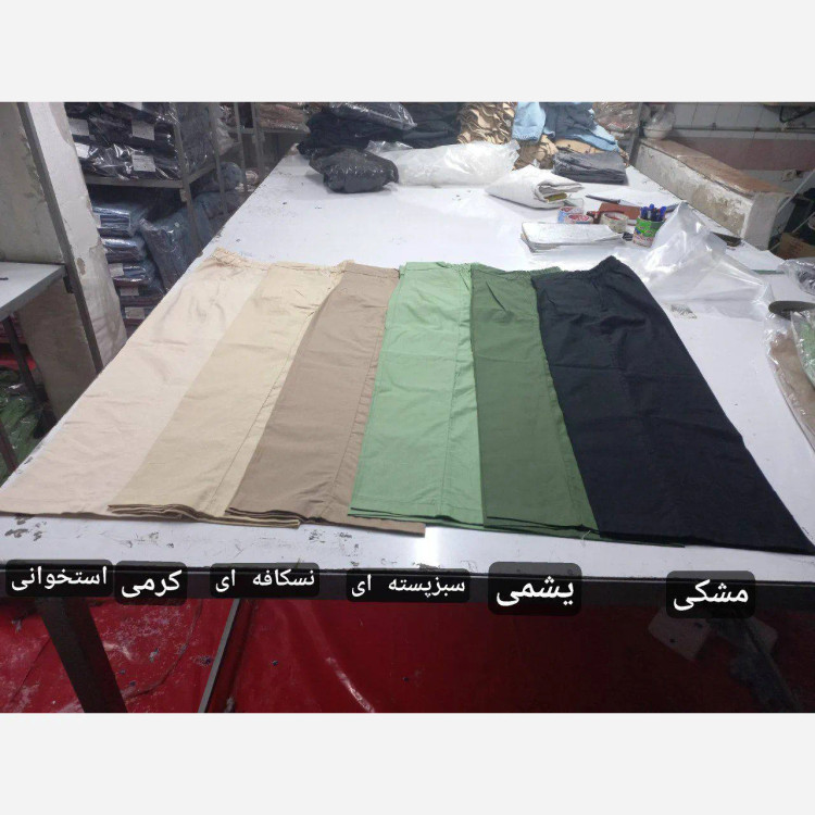 شلوار بگ لنین زنانه پشت کش رنگ بندی متنوع سایز L تا XXL