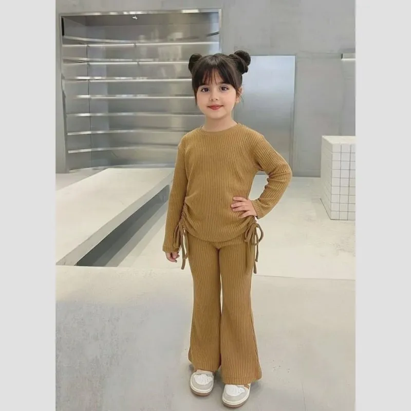 ست بلوز و شلوار بوتکات دخترانه پنبه فانریپ مناسب 2 تا 10 سال