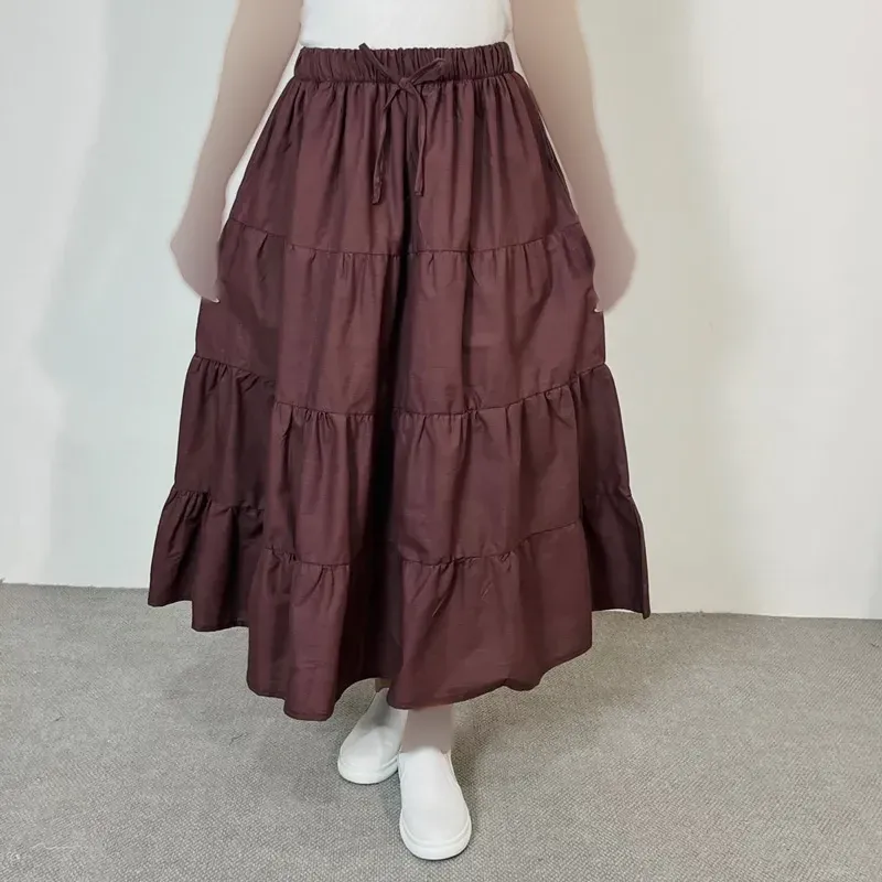 دامن لینن چین دار و طبقه ای