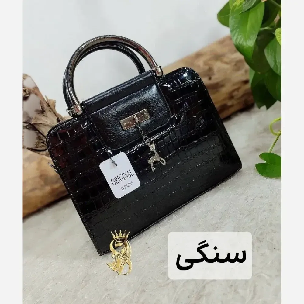 کیف ورنی مجلسی مدل اهو رنگ سنگی و چروک