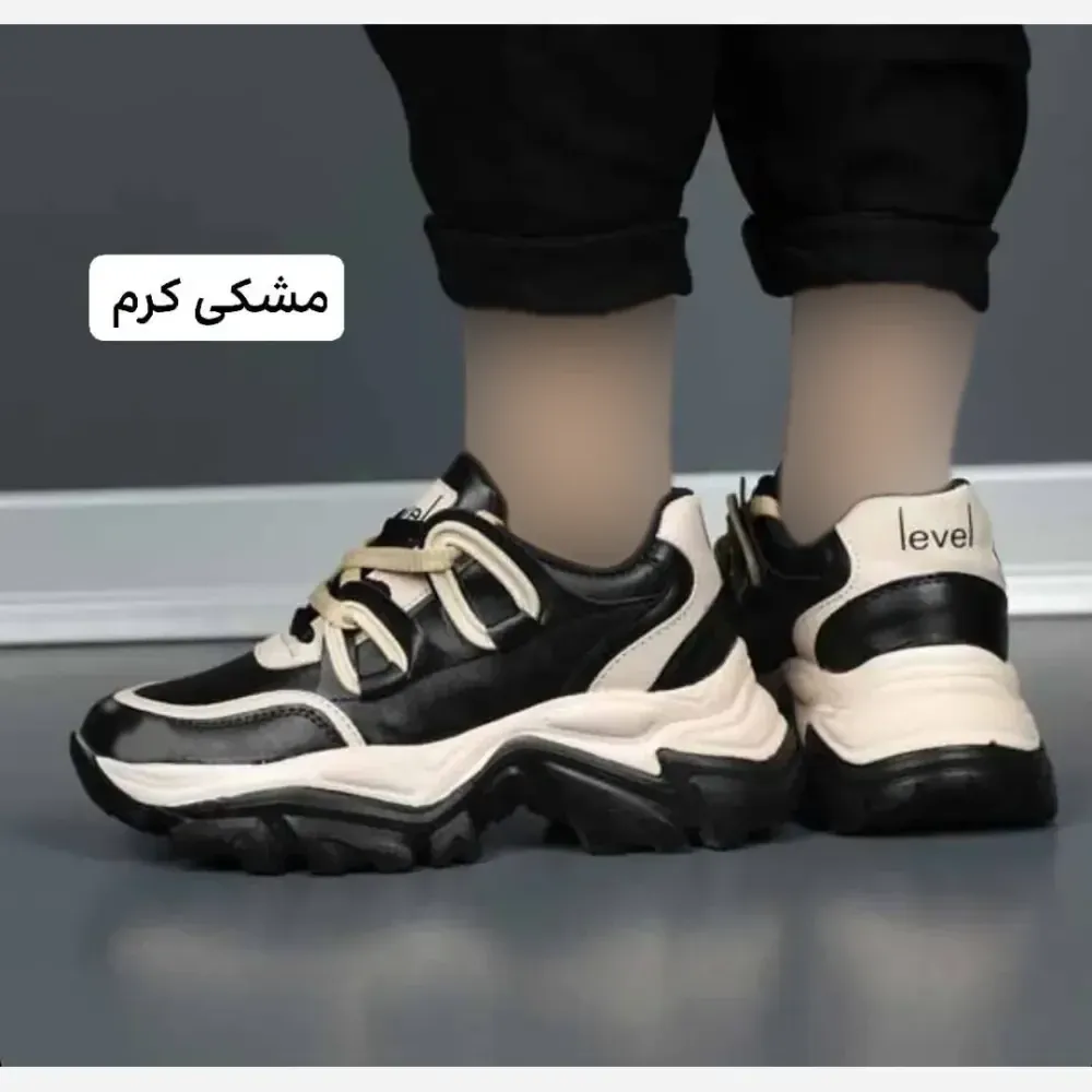 کتونی لژ دار طبی چرم صنعتی زنانه مدل لول