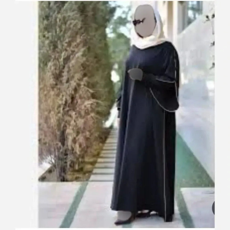 عبا آستین دبل زنانه الیزه مشکی سایز 1 و 2