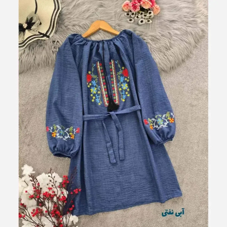 شومیز گلدوزی مارال جنس شانتون فری سایز رنگ بندی متنوع
