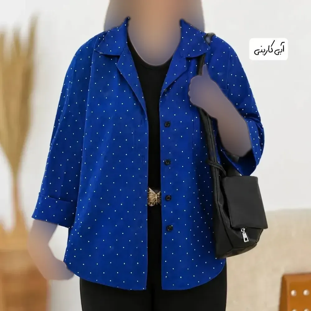 شومیز نگین دار سایز بزرگ جنس پری خنک