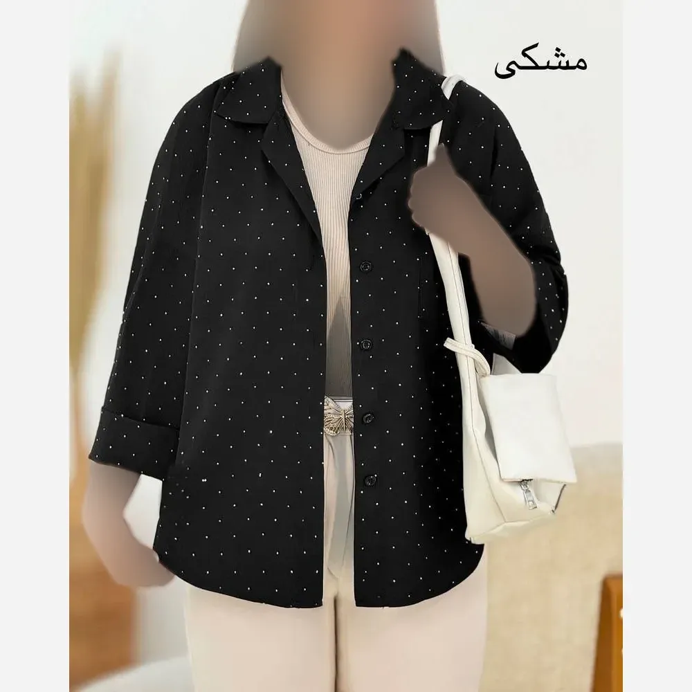 شومیز نگین دار سایز بزرگ جنس پری خنک