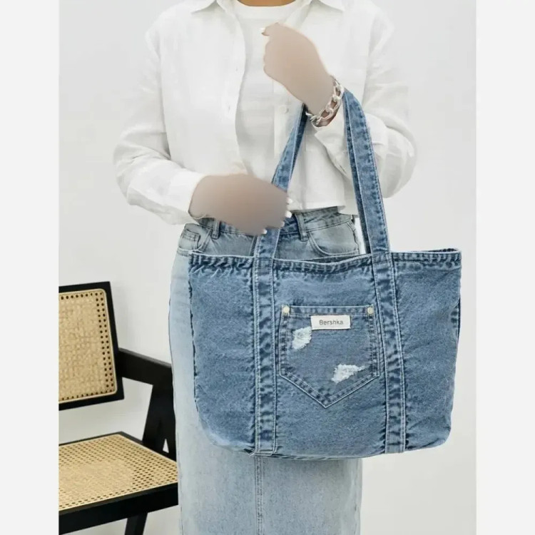 کیف جین زنانه لی خارجی درجه یک با ابعاد 38 در 30 سانتی متر