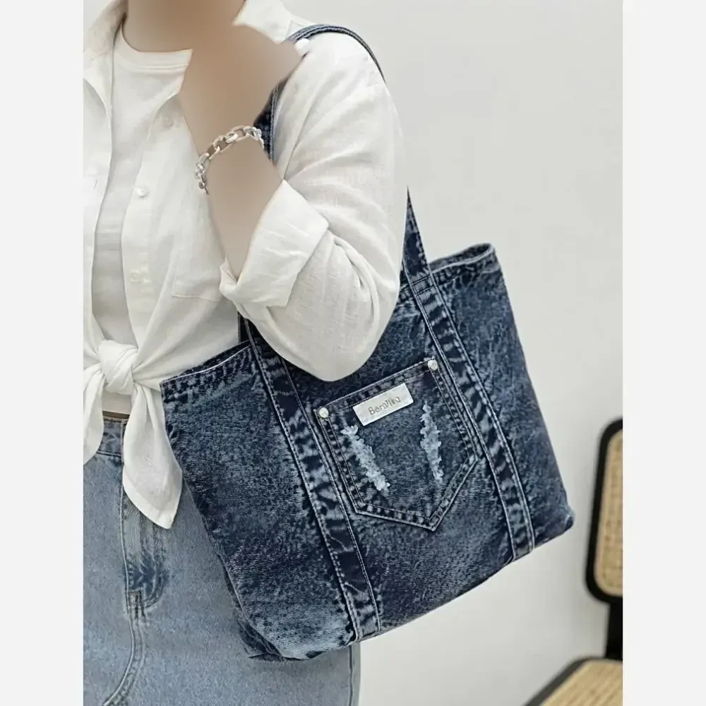 کیف جین زنانه لی خارجی درجه یک با ابعاد 38 در 30 سانتی متر