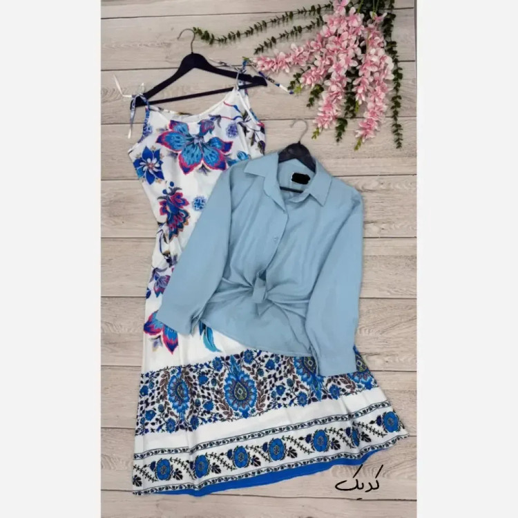 ست و کت و ساحلی مدل دیارا جنس بوگاتی و لینن شانتون فری سایز تا 48