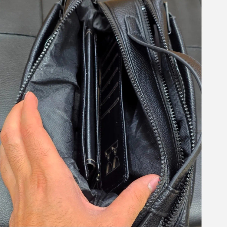 کیف دستی دوحالته مونت بلانک چرم وارداتی چهار زیپ