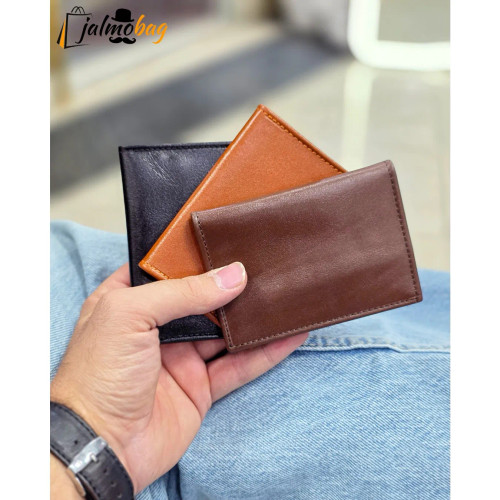 جاکارتی چرم طبیعی گاوی مدل برگی چهار جای کارت