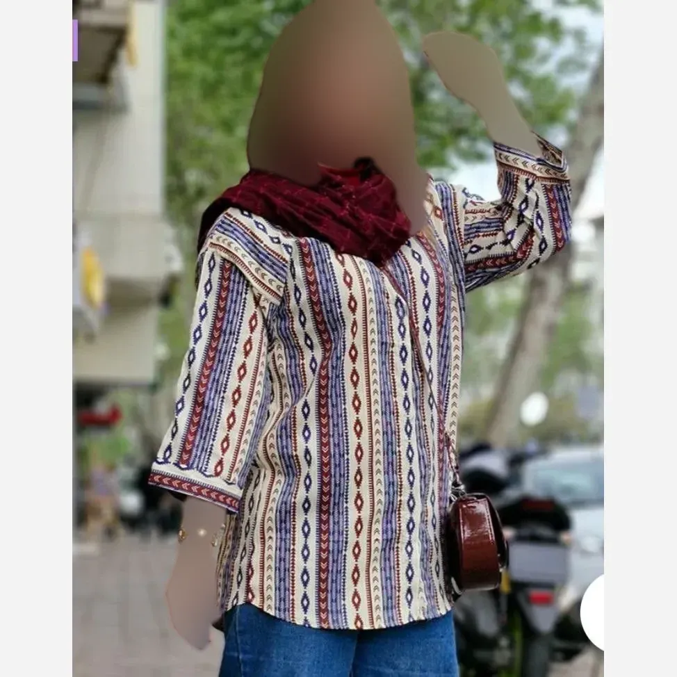 تونیک کیمونو یقه کوبایی منگوله دار جنس کراش رنگ خردلی فری سایز