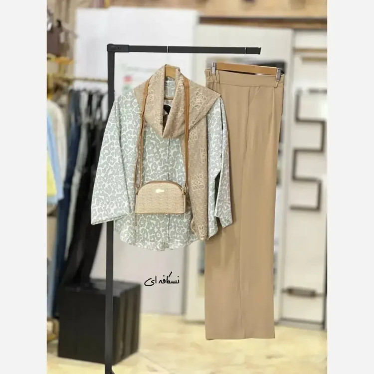 شومیز شلوار لینن مدل سرمه رنگ مشکی نسکافه ای آبی شکلاتی سایز یک و دو