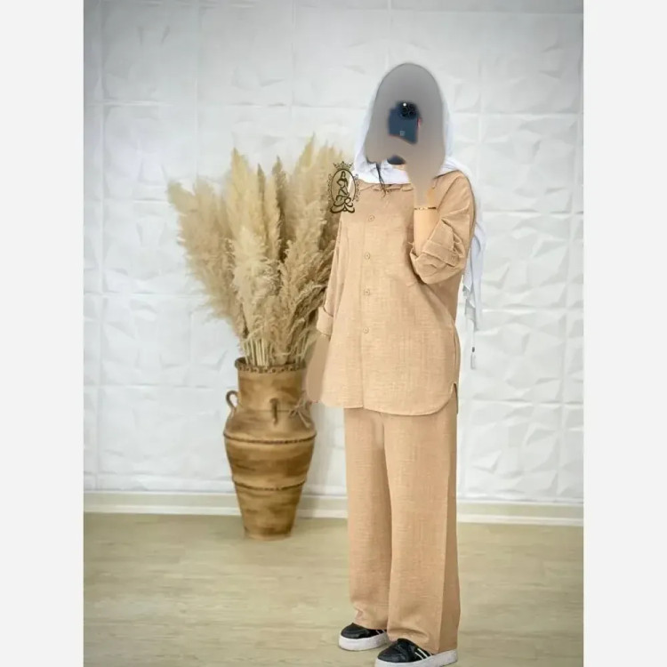 مانتو شلوار تابستانه شانتون نخ درجه یک فری سایز