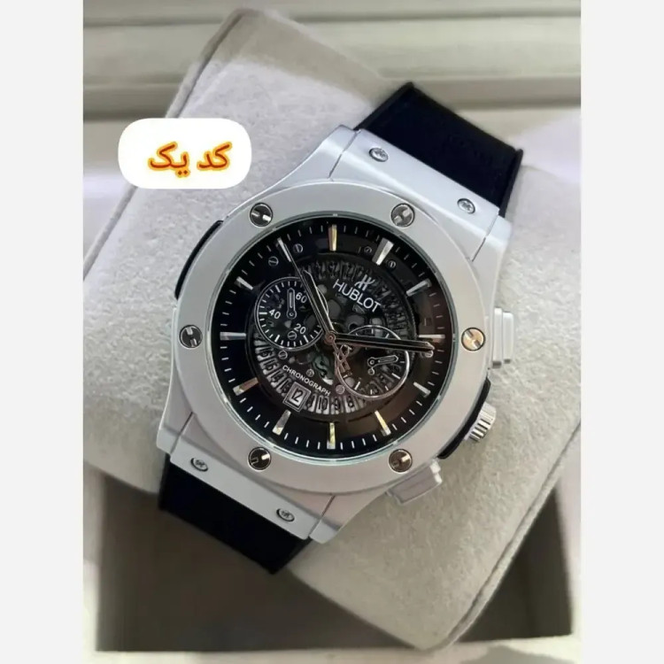 ساعت مچی مردانه هابلوت تک موتوره طرح اتوماتیک با بند پیو و جعبه کادویی