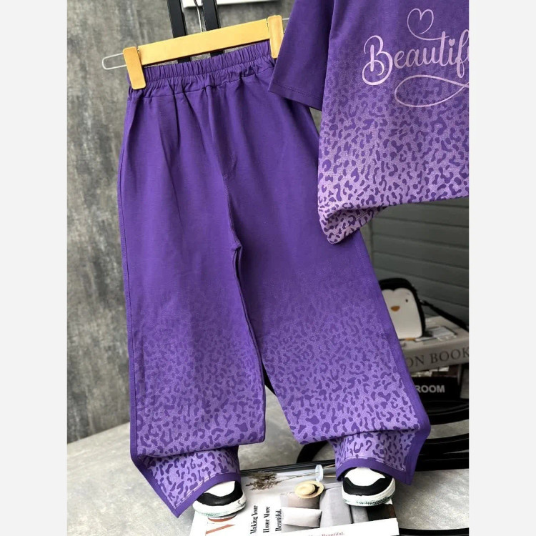 ست تیشرت و شلوار دخترانه جنس نخ پنبه لاکرا سایز 50 تا 65