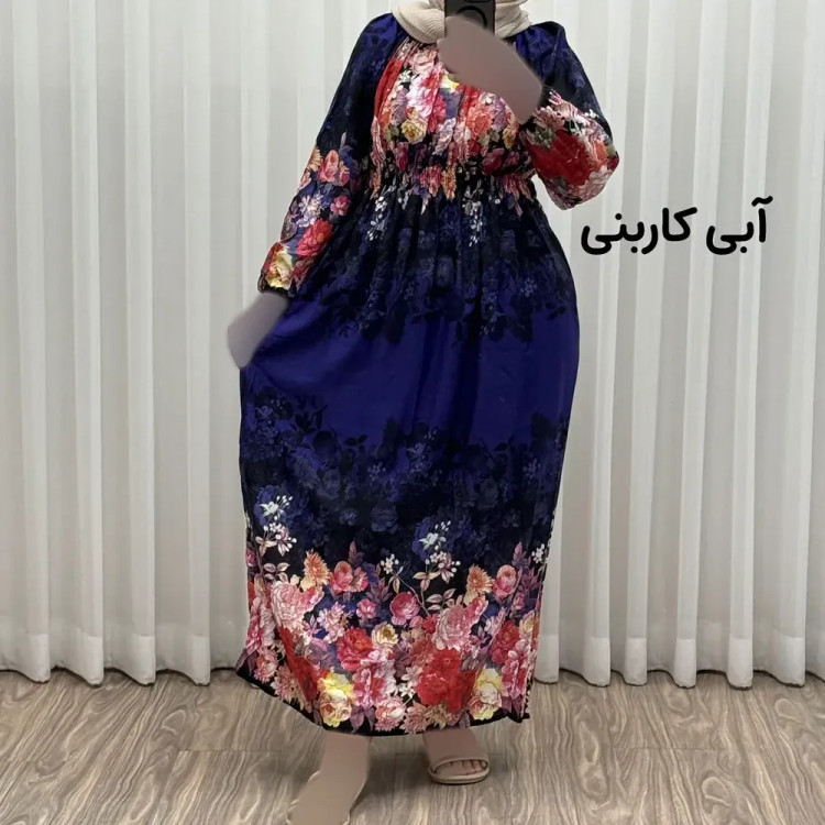 پیراهن ساحلی زنانه نخی فری سایز مناسب تا سایز 48
