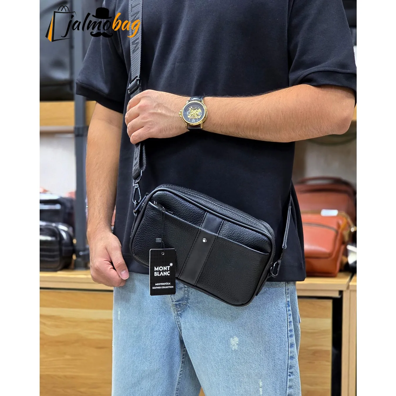 کیف دستی و دوشی مونت بلانک چرم صنعتی سه کاره