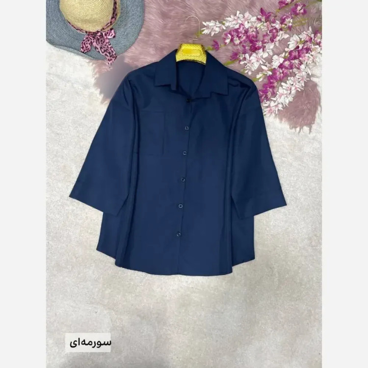 شومیز تک جیب زنانه جنس پری درجه یک خنک و سبک سایز فری 38 تا 48