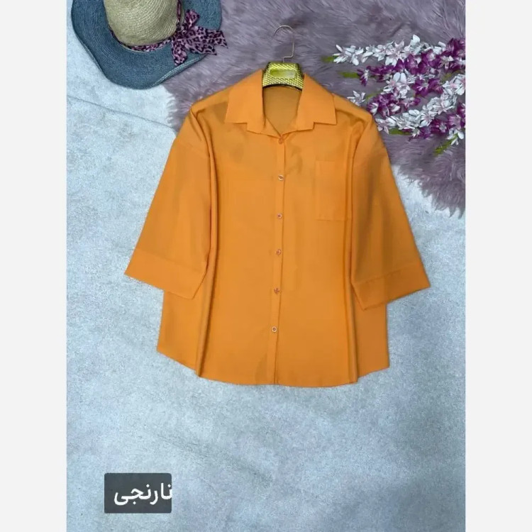 شومیز تک جیب زنانه جنس پری درجه یک خنک و سبک سایز فری 38 تا 48