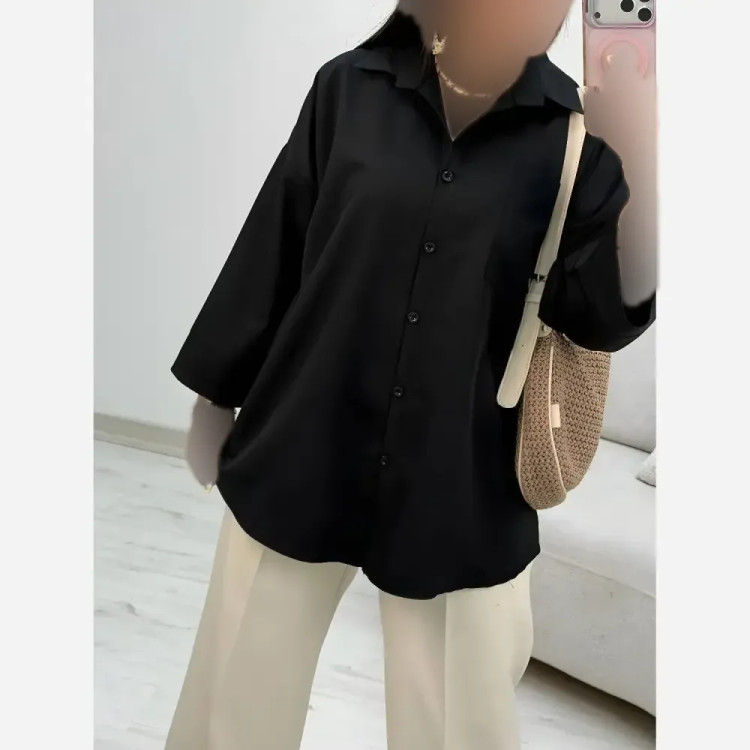 شومیز تک جیب زنانه جنس پری درجه یک خنک و سبک سایز فری 38 تا 48