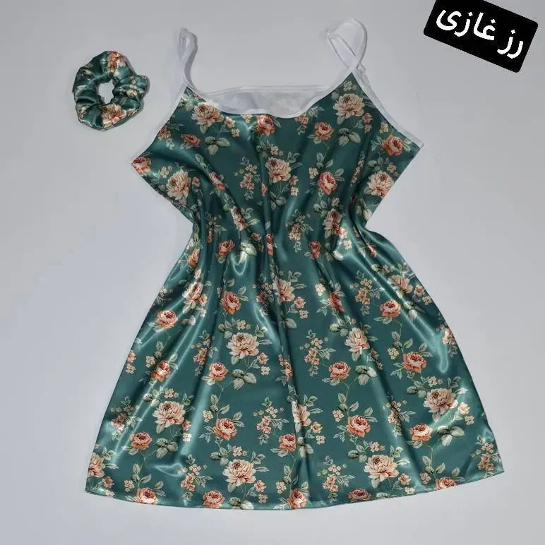 تاپ بلند زنانه ساتن الیکس درجه یک فری سایز طرح دار