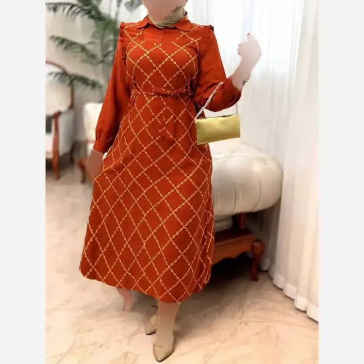 پیراهن بلند زنانه ماهرو جنس اسکادا گرم بالا رنگبندی متنوع فری سایز