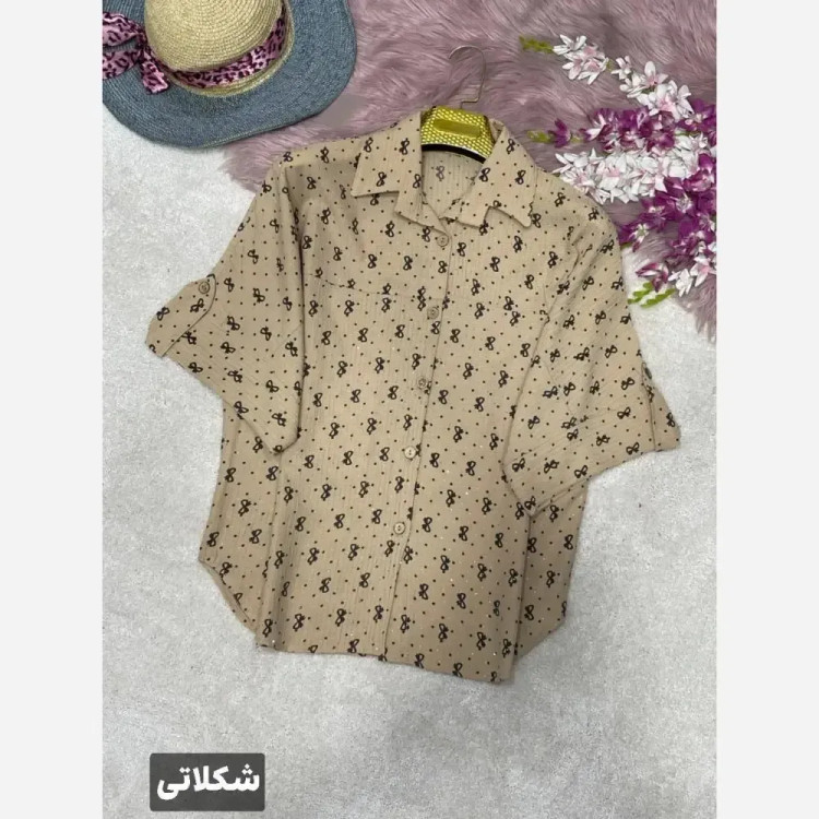 پانچ باکسی روشنک جنس کراش ایوا نگین کوبی شده فری سایز