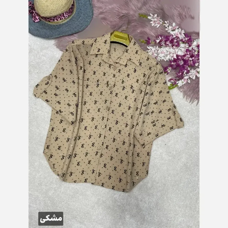 پانچ باکسی روشنک جنس کراش ایوا نگین کوبی شده فری سایز