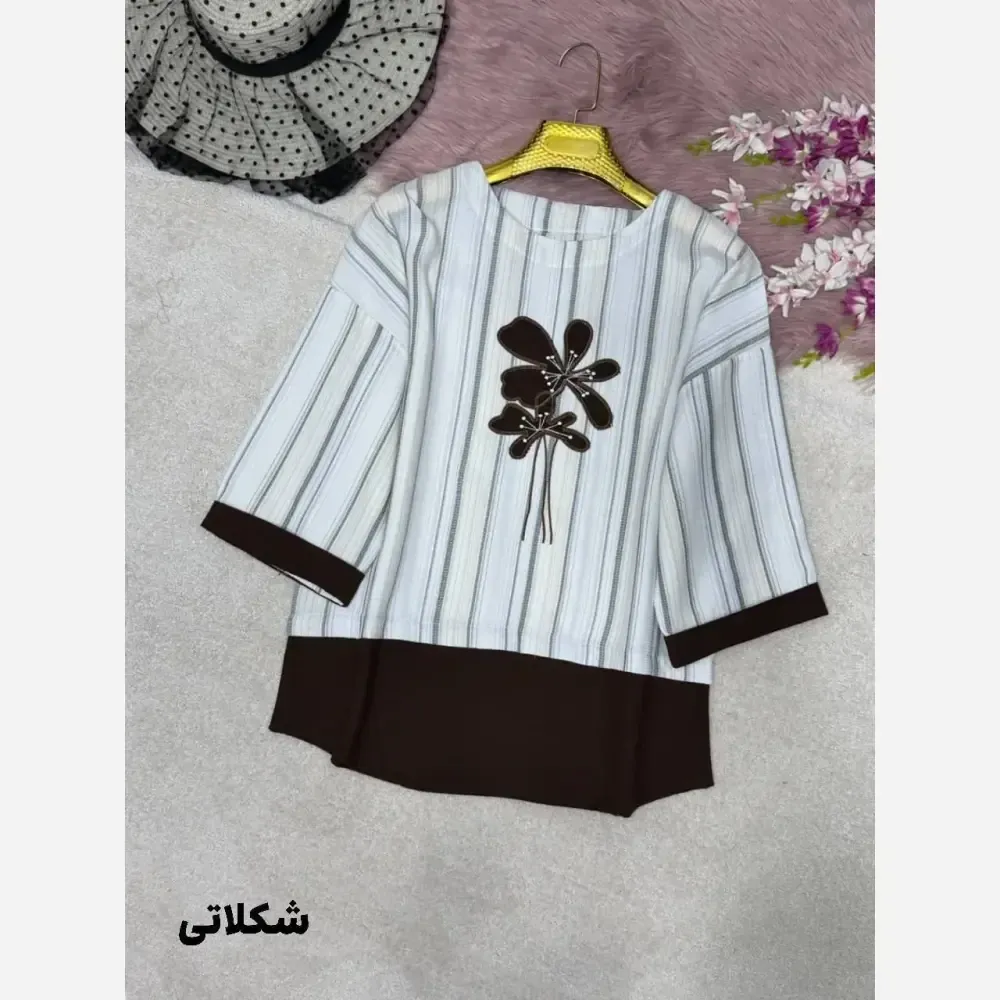 شومیز گلدوزی پرنسا لنین بیسکویتی فری سایز 38 تا 46