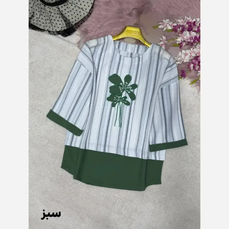 شومیز گلدوزی پرنسا لنین بیسکویتی فری سایز 38 تا 46