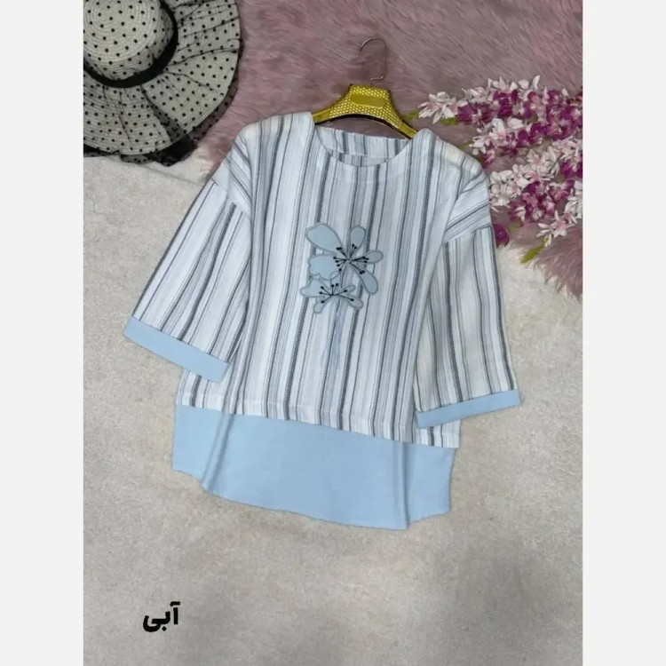 شومیز گلدوزی پرنسا لنین بیسکویتی فری سایز 38 تا 46