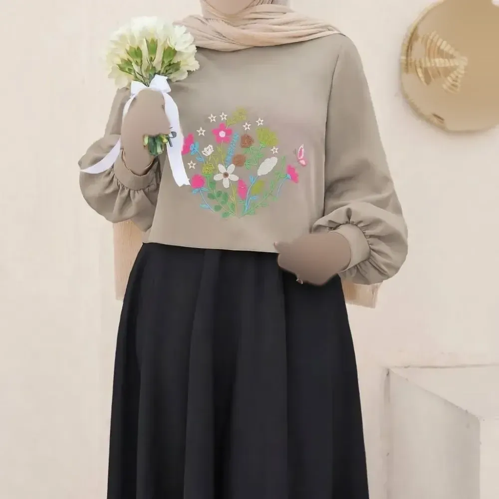 ست رویه و سارافون آرامش مازراتی زنانه فری سایز گلدوزی شده