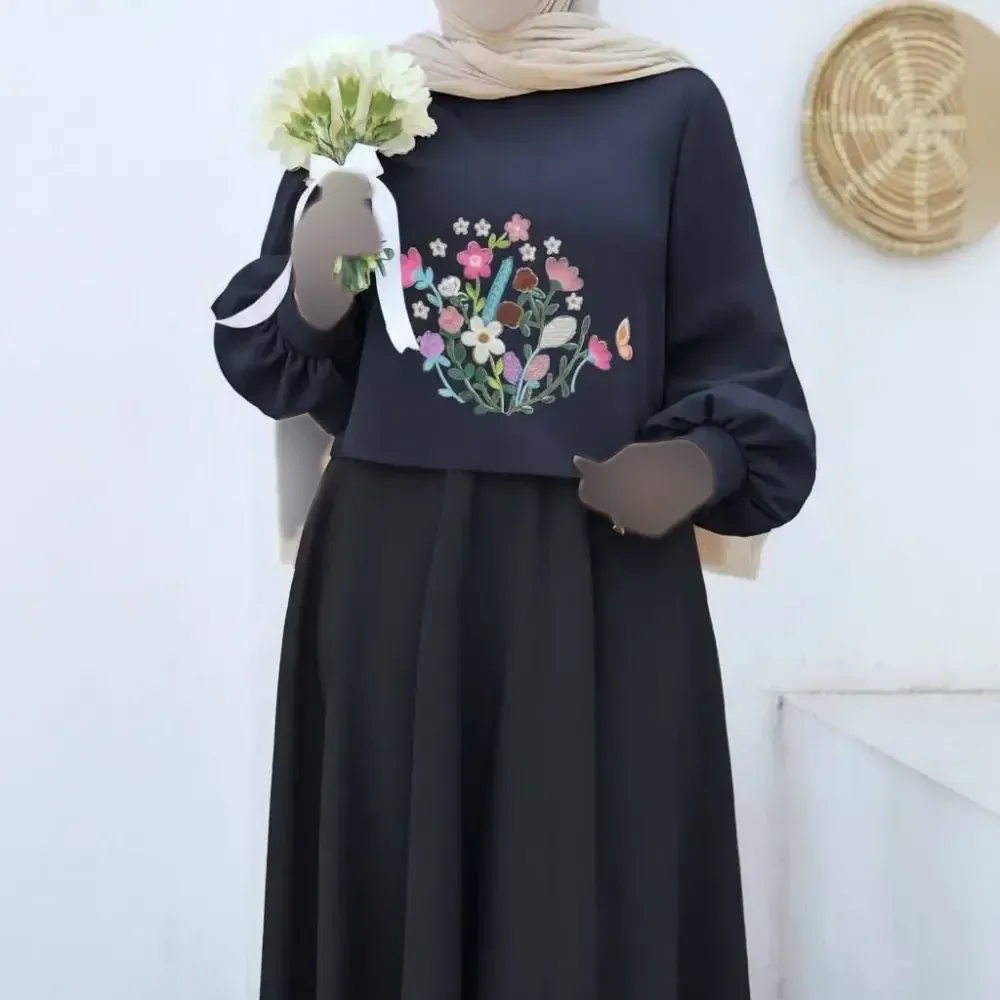 ست رویه و سارافون آرامش مازراتی زنانه فری سایز گلدوزی شده