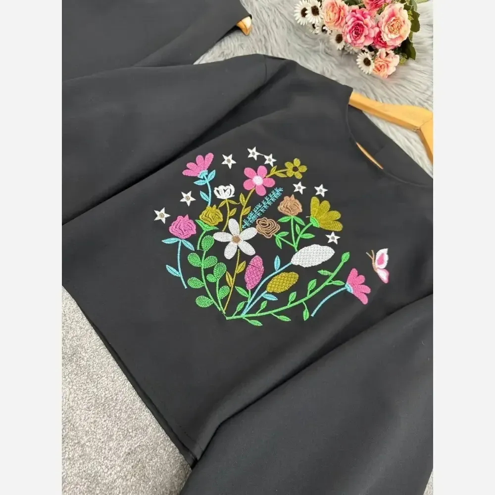 ست رویه و سارافون آرامش مازراتی زنانه فری سایز گلدوزی شده