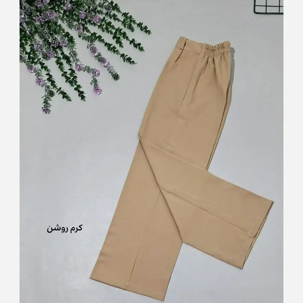 شلوار بگ مازراتی دبل زنانه رنگ نسکافه ای کرم تیره سایز 38 تا 48