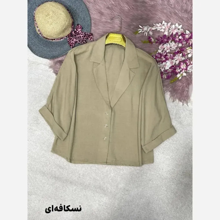 شومیز زنانه جنس شانتون مدل کمند فری سایز