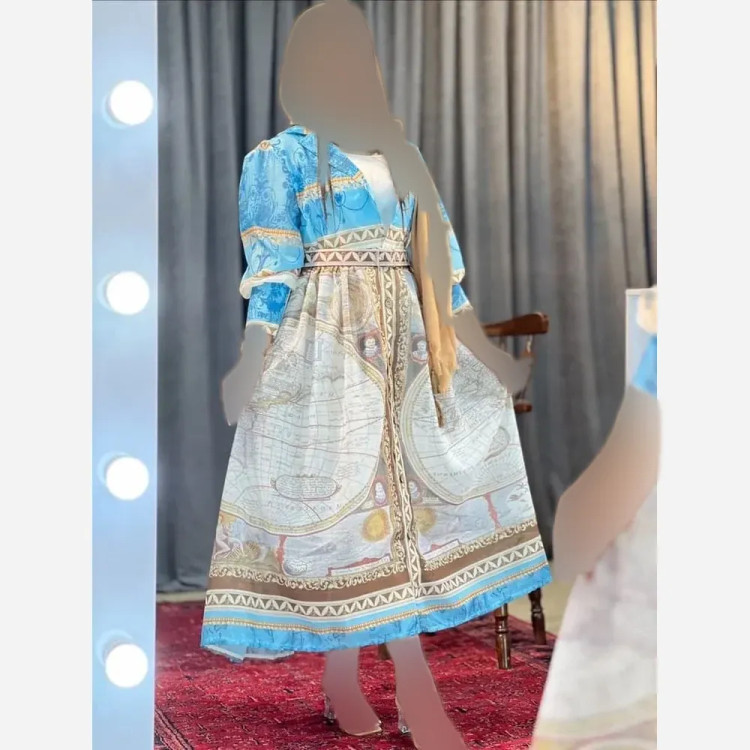 پیراهن طرح ترک سمین جنس ساتن ابریشم فری سایز مناسب تا 48