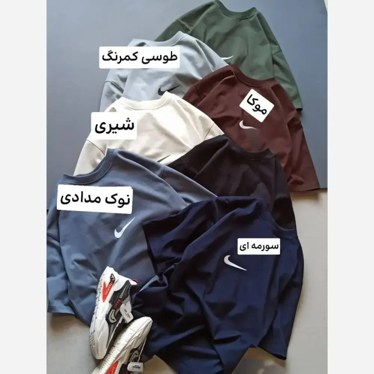 تیشرت نخ پنبه پسرانه و نوجوان طرح ناایک سایز 60 تا 75