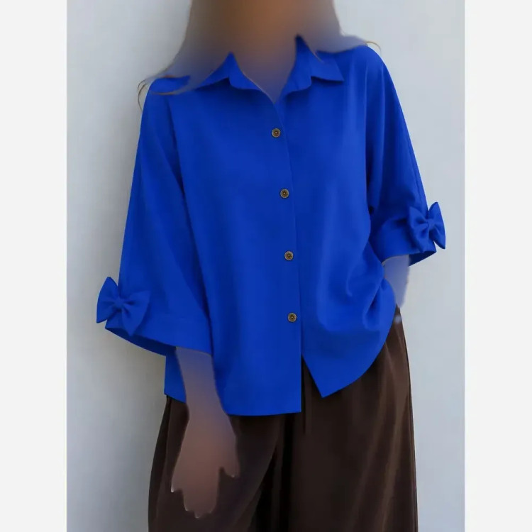 شومیز باکسی داکرون زنانه رنگ مشکی و سدری فری سایز