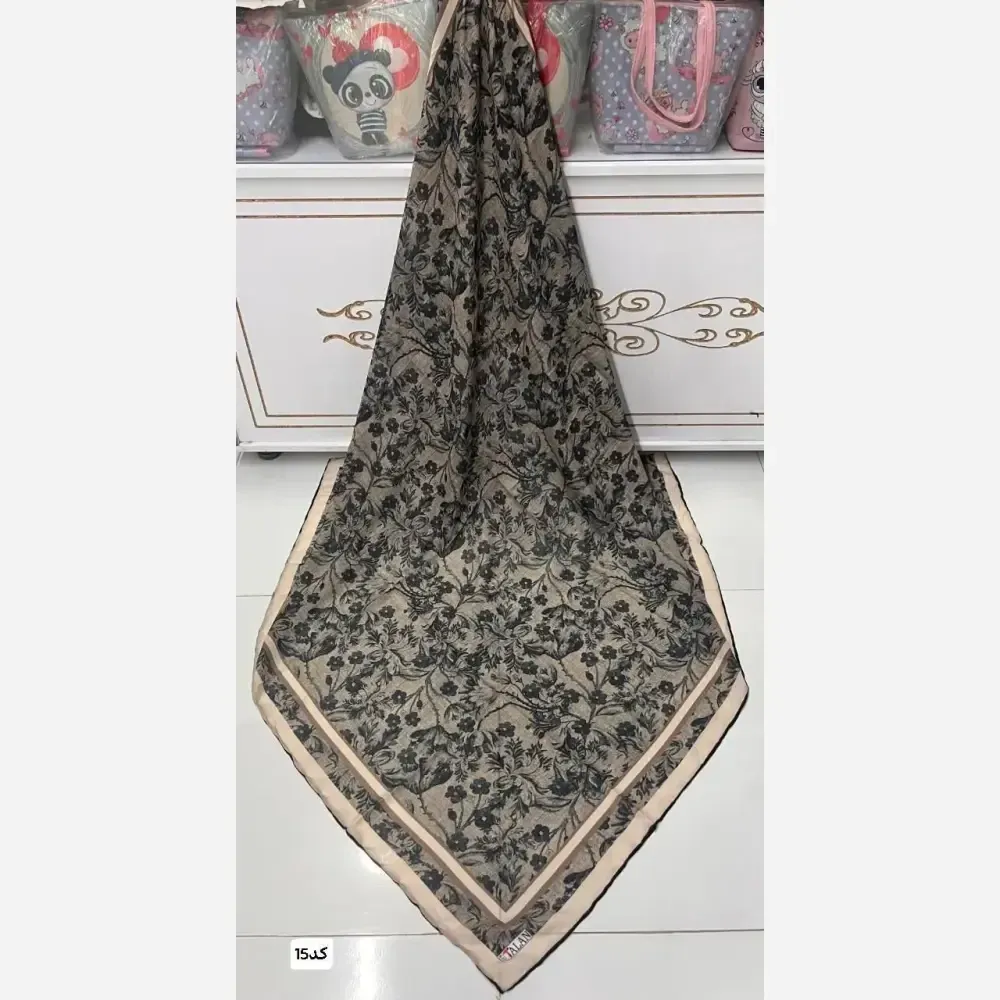 روسری گل ریز نخی دست دوز قواره 140 چهار فصل
