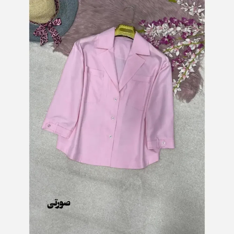 شومیز زنانه آستین فلشی جیب دار جنس پری ایرانی سایز فری 38 تا 46