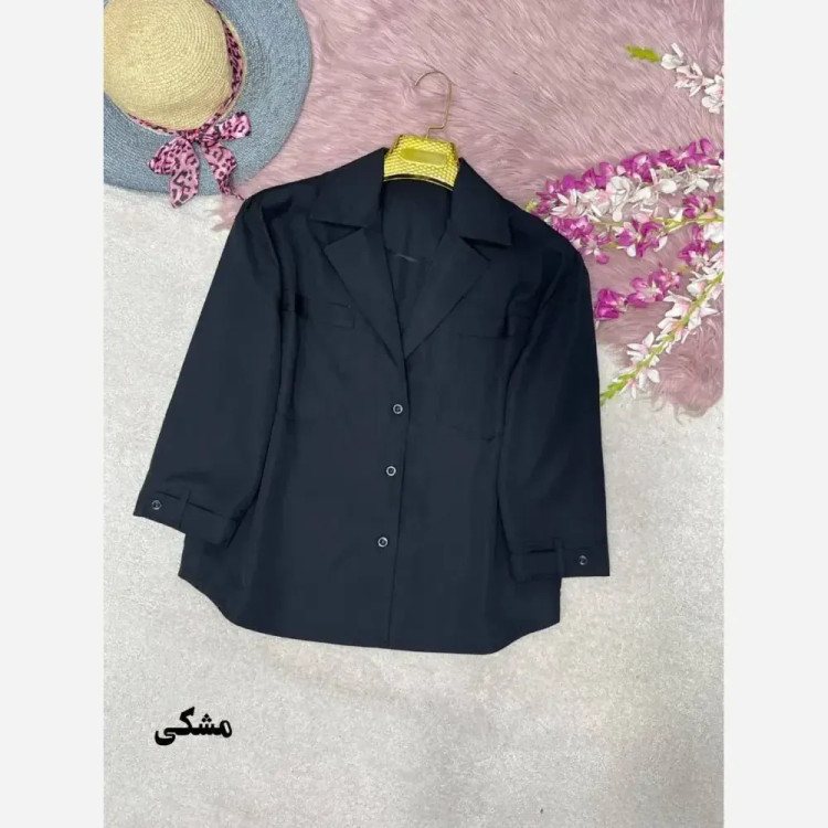 شومیز زنانه آستین فلشی جیب دار جنس پری ایرانی سایز فری 38 تا 46