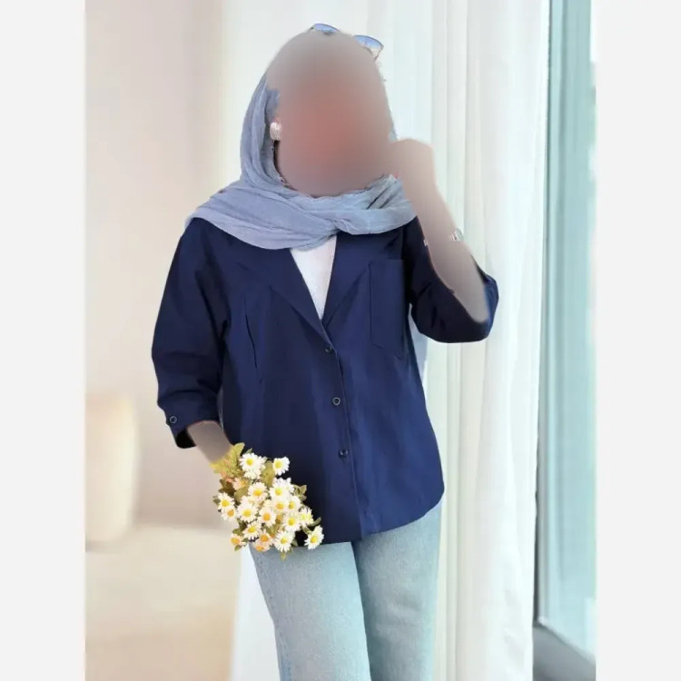 شومیز زنانه آستین فلشی جیب دار جنس پری ایرانی سایز فری 38 تا 46