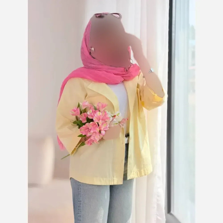شومیز زنانه آستین فلشی جیب دار جنس پری ایرانی سایز فری 38 تا 46