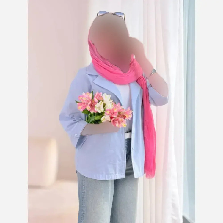 شومیز زنانه آستین فلشی جیب دار جنس پری ایرانی سایز فری 38 تا 46